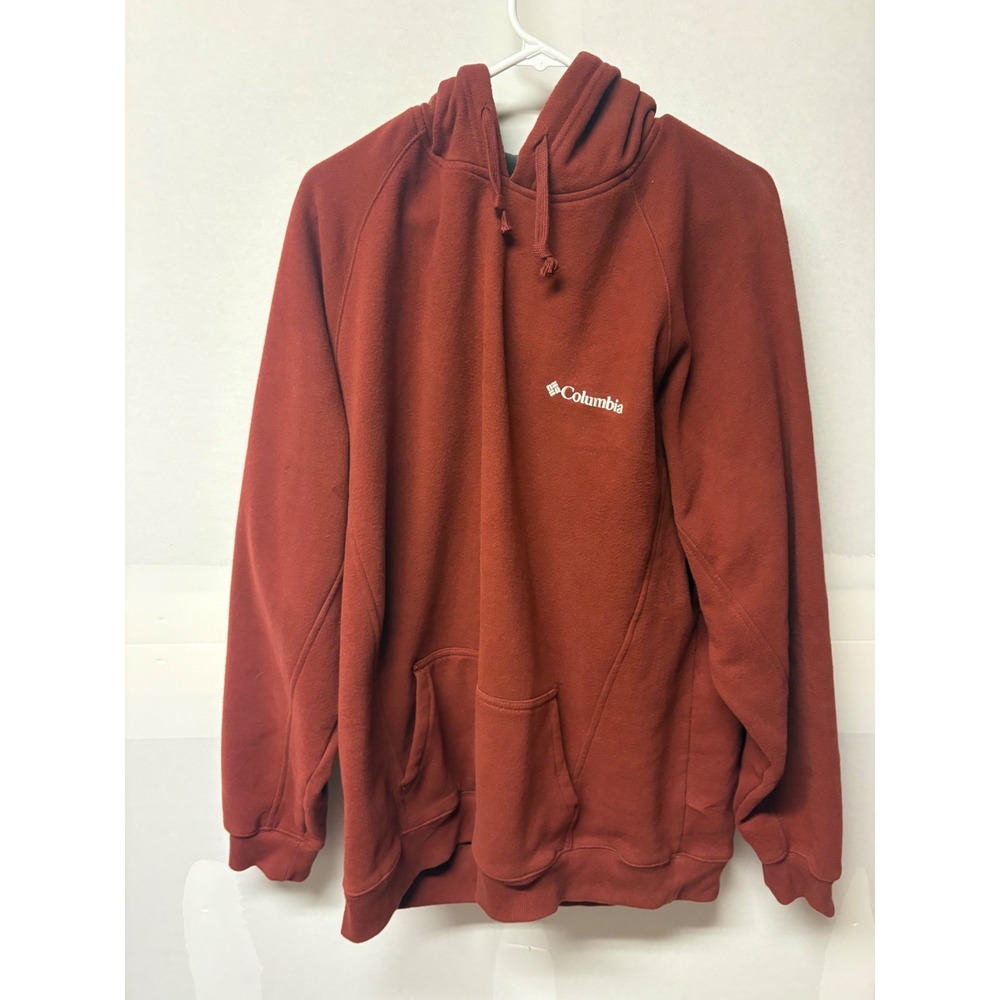 Columbia Mens Rust Red Fleece Pullover Hoodie Sweatshirt XXL